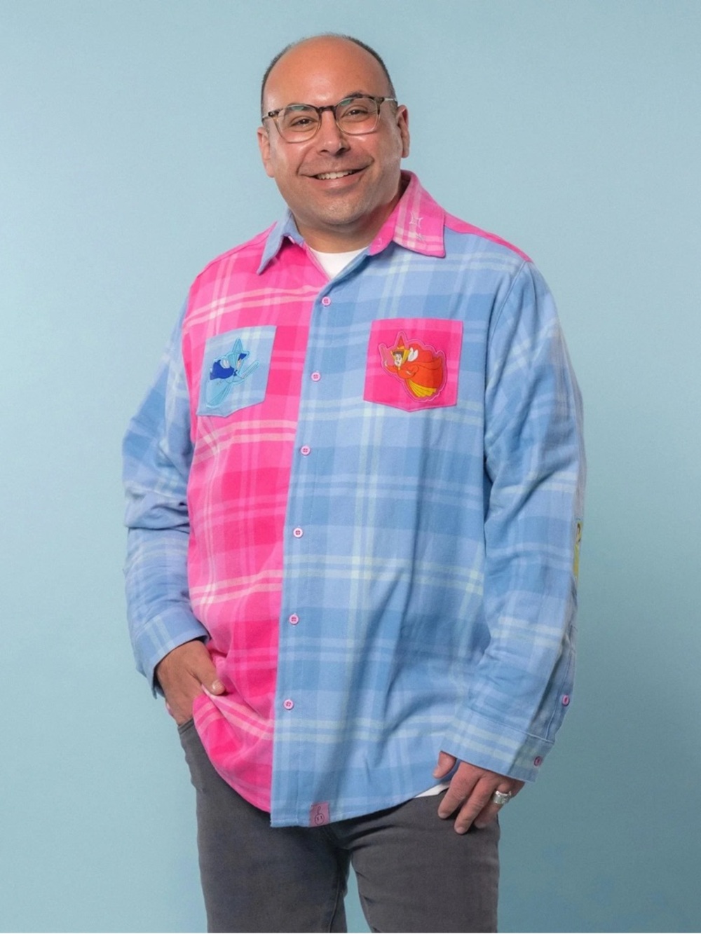 Disney Sleeping Beauty Pink & Light Blue Plaid Button-Up Shirt - Picture 10 of 12